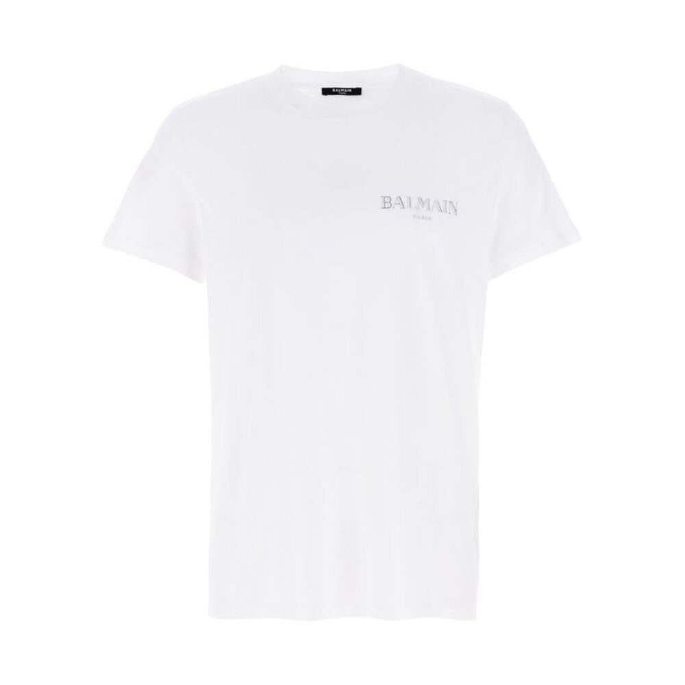 Balmain White Organic Cotton Men's T-Shirt